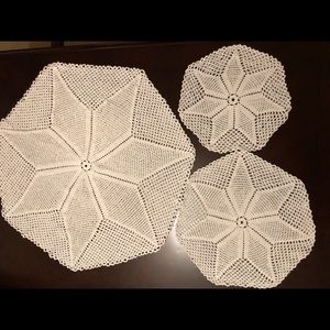 3 Handmade Crochet Doily
